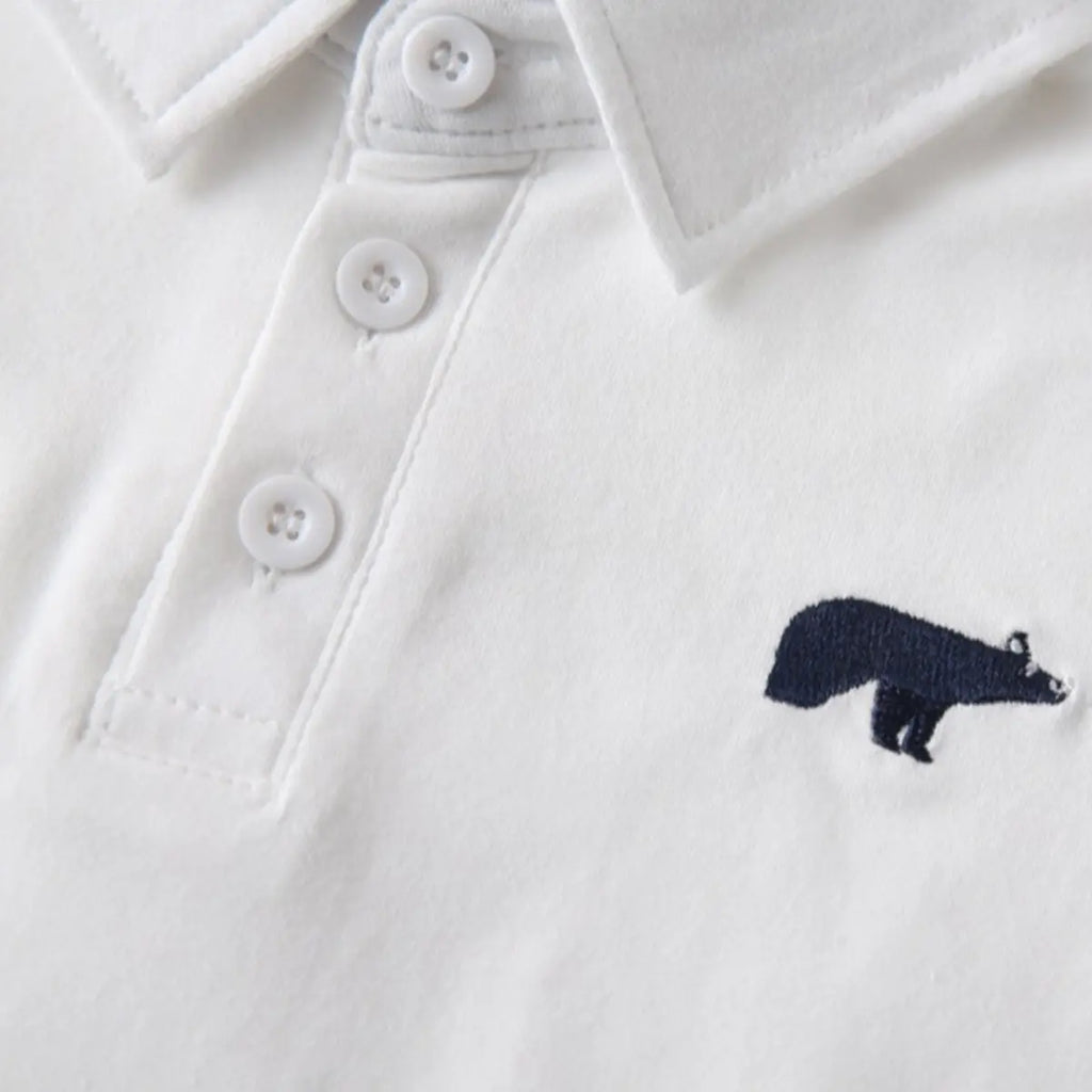 Boys White Long Sleeves Polo T-Shirt Tshirts