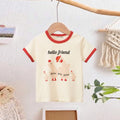 Boys Cream Graphic Short Sleeve T-Shirt Tshirts Cream 1-2 Y