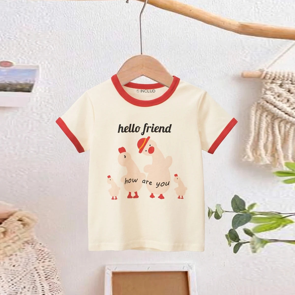 Boys Cream Graphic Short Sleeve T-Shirt Tshirts Cream 1-2 Y