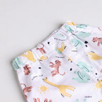 Boys Yellow Animal Applique T-Shirt With Printed Shorts Sets 2 pc. Sets