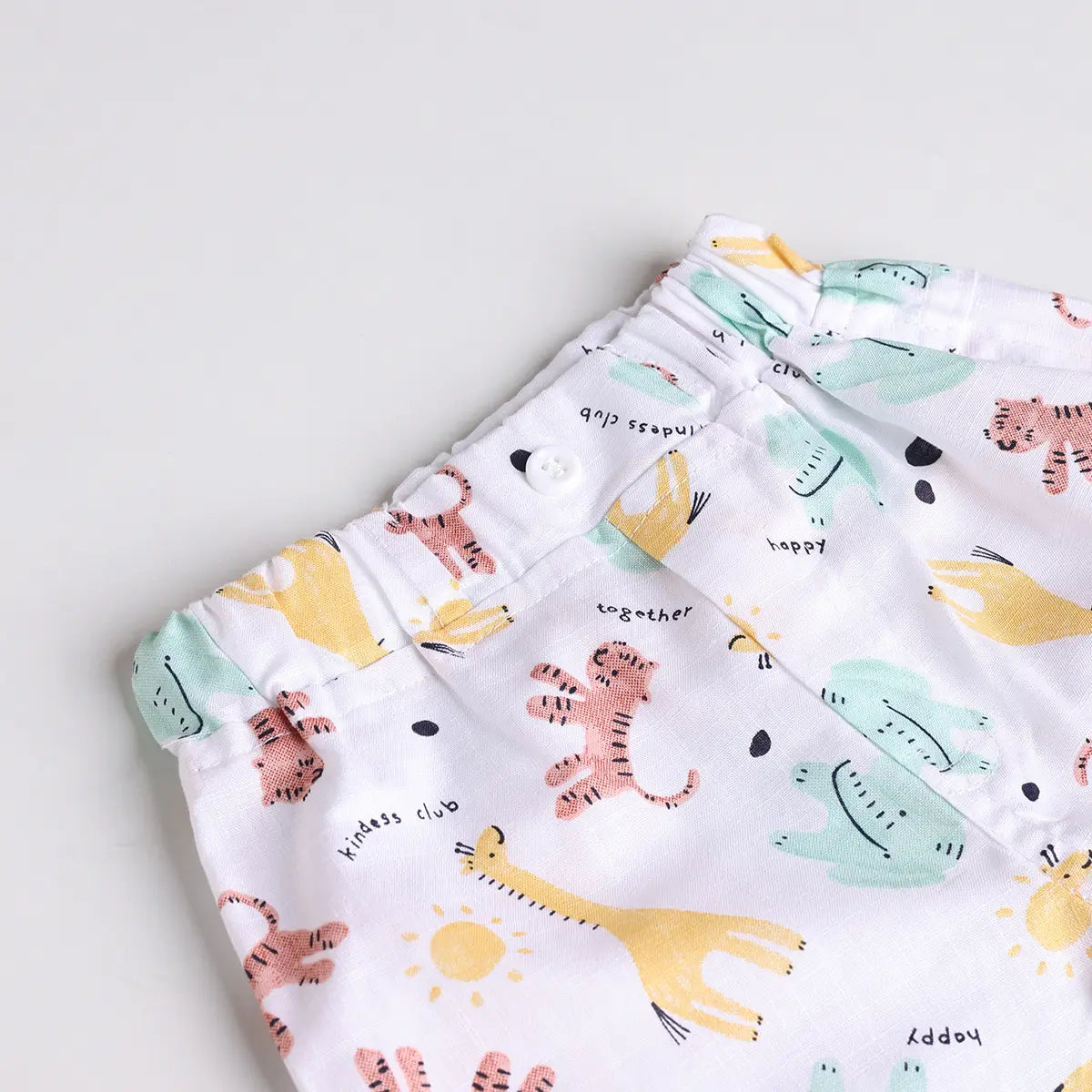 Boys Yellow Animal Applique T-Shirt With Printed Shorts Sets 2 pc. Sets