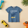 Boys Blue Dinosaur Printed Short Sleeves T-shirt Tshirts Blue 1-2 Y