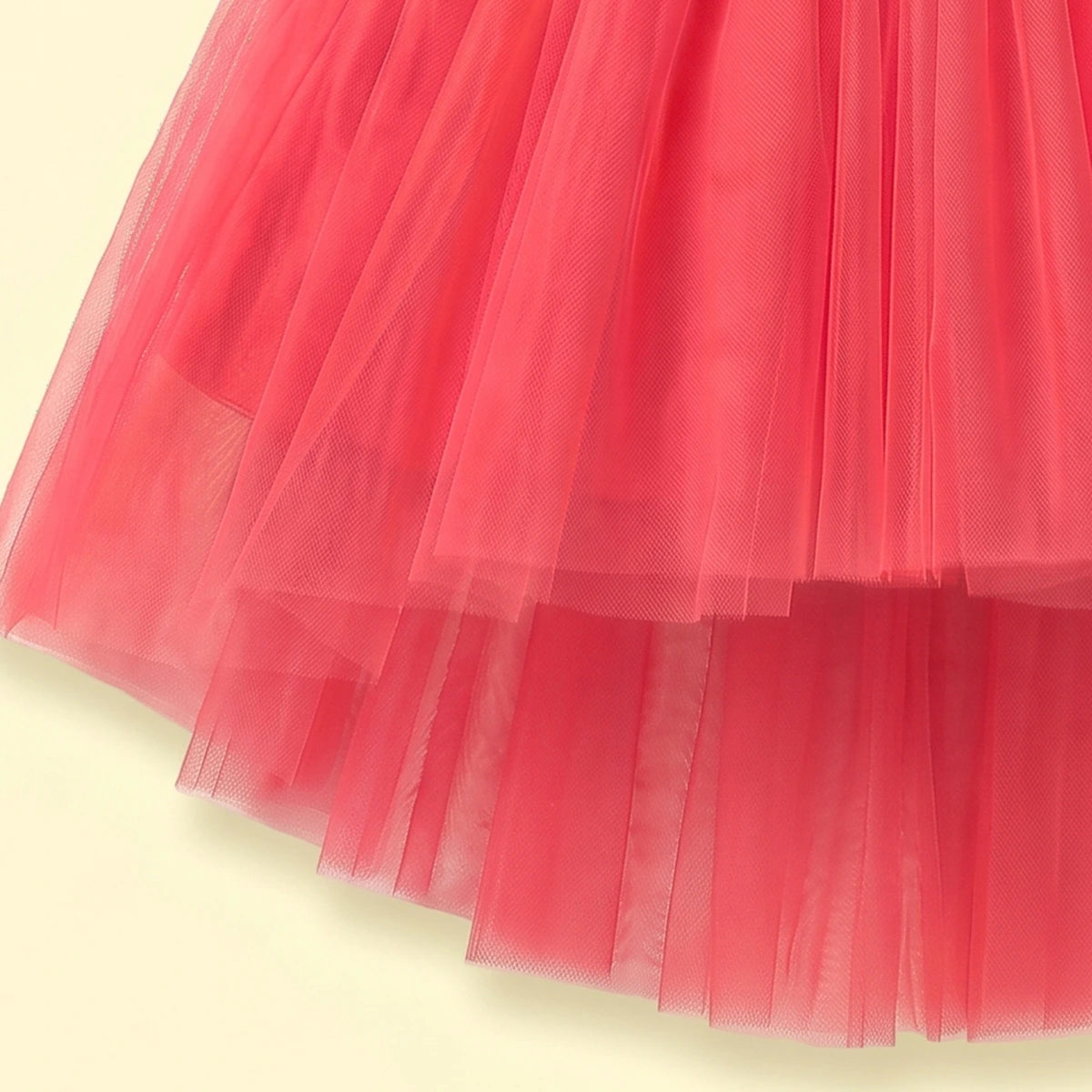 Girls black and pink high-low puff sleeve party dress