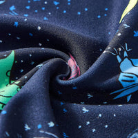 Boys Dark Blue Dinosaur Printed Glow in the Dark T-Shirt With Pajama Co-ord Set 2 pc. Sets