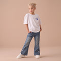 Girls Blue Flared Elasticated Denim Jeans Pants Blue 5-6 Y