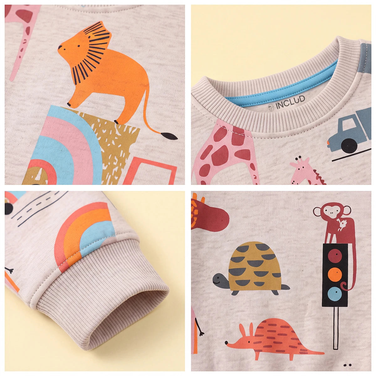 Boys Light Grey Graphic Round Neck Sweatshirt Sweatshirts & Hoodies