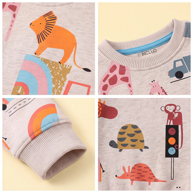 Boys Light Grey Graphic Round Neck Sweatshirt Sweatshirts & Hoodies