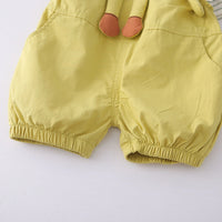 Boys Short Sleeve T-Shirt With Lime Green Animal Applique Dungaree Sets 2 pc. Sets