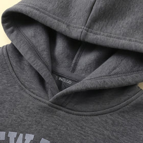Boys Grey Typographic Hooded Sweatshirt & Joggers Sets Sets