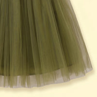 Girls Olive Green Sleeveless Fit & Flare Party Dress Party Dresses