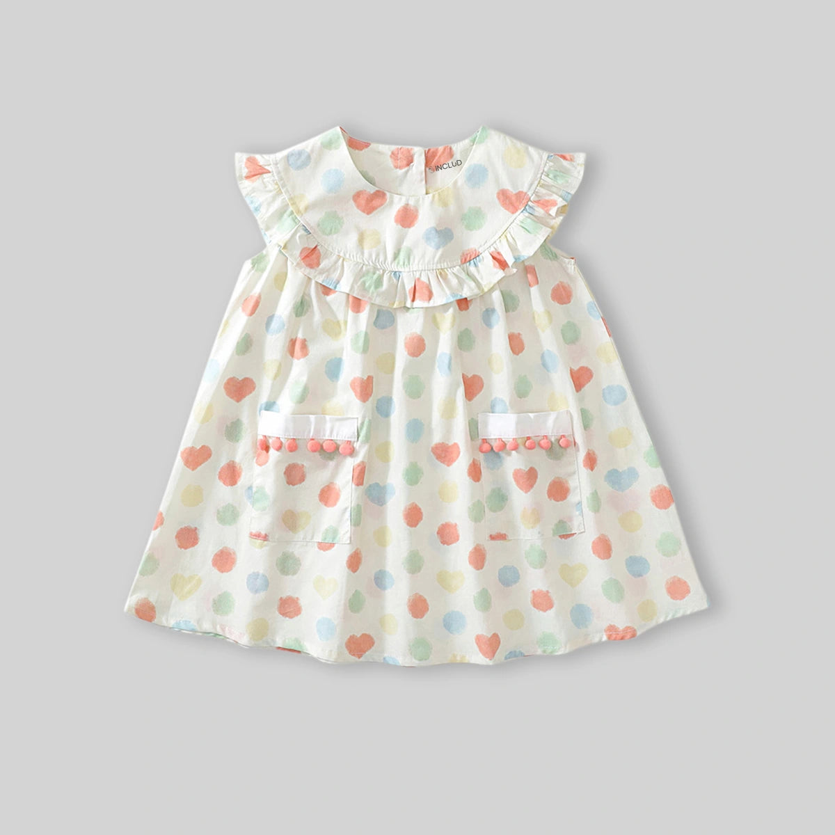 Girls Off-White Heart Printed Sleeveless Top Tops