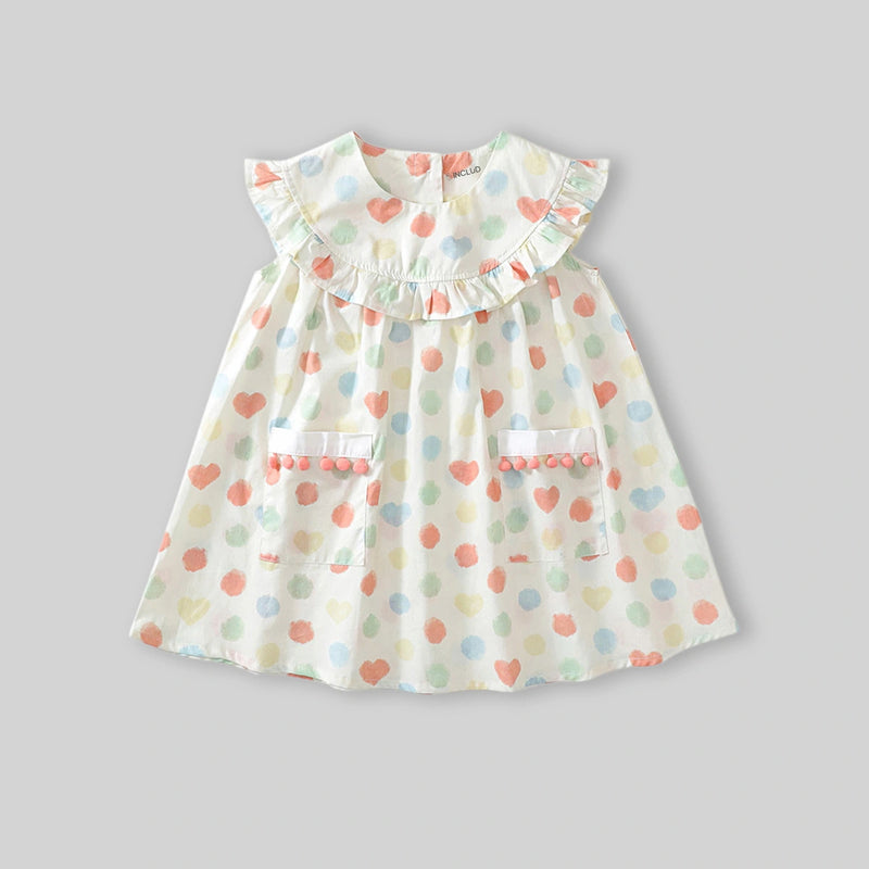 Girls Off-White Heart Printed Sleeveless Top Tops