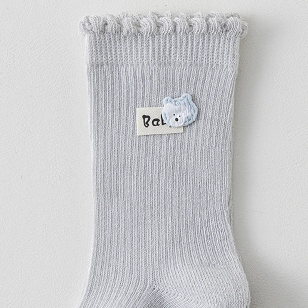 Pack of 3 Girls Multicolour Ruffle Edge Calf Length Socks Socks