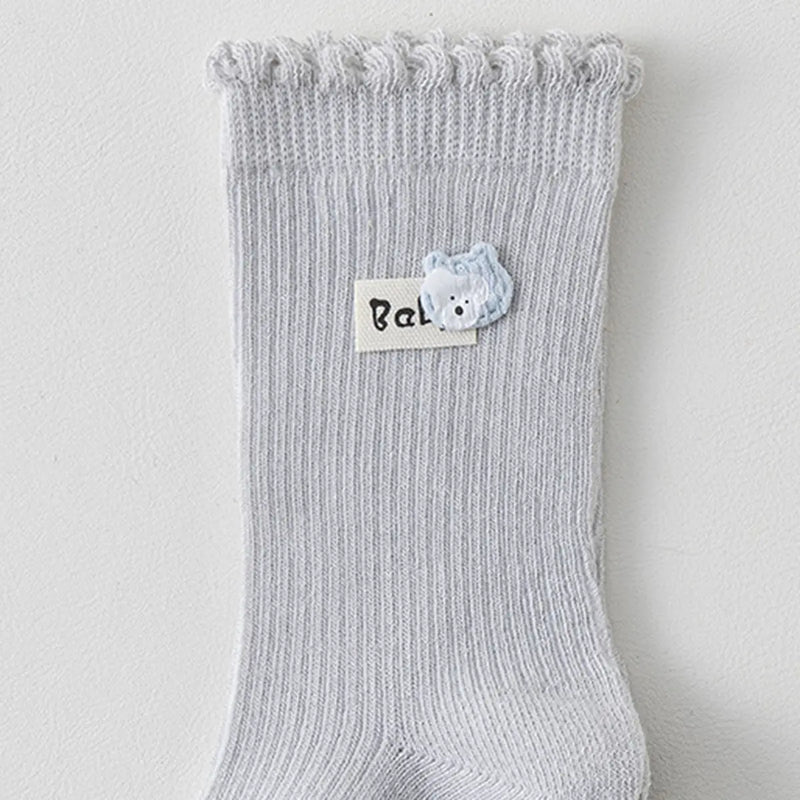 Pack of 3 Girls Multicolour Ruffle Edge Calf Length Socks Socks