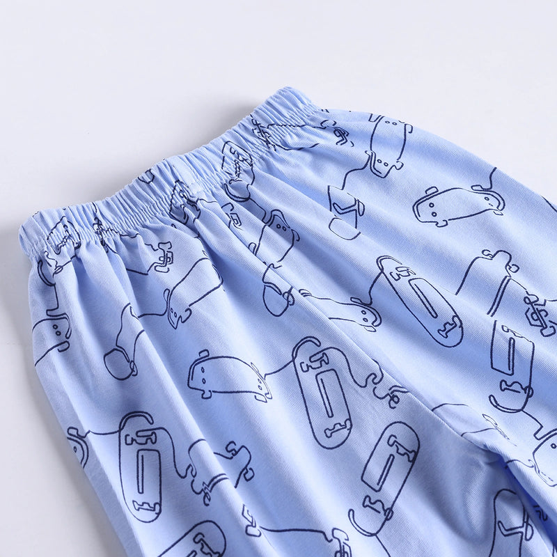 Boys Navy Blue Typographic Printed T-Shirt With Elasticated Shorts Sets 2 pc. Sets
