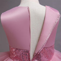 Girls Dusty Pink Sleeveless Layered Party Wear Dress Casual Dresses