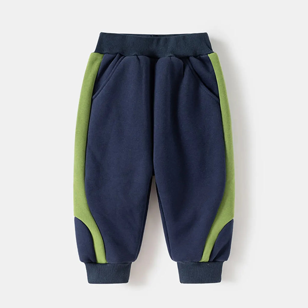 Boys Navy Blue Colorblocked Sweatshirt With Jogger Co-ord Sets Sets