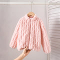 Girls Light Pink Self-Design Fleece Zipper Jacket Coats & Jackets Light Pink 3-4 Y