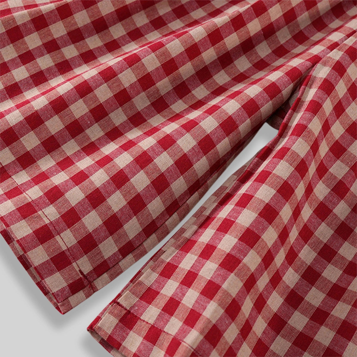 Girls Red Checked Ruffle Cap Sleeve Top With Elasticated Shorts Sets Sets