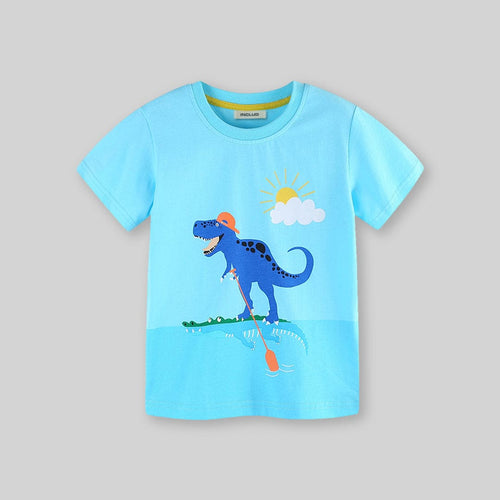 Boys Dinosaur Print Short Sleeves T-Shirt Tshirts   