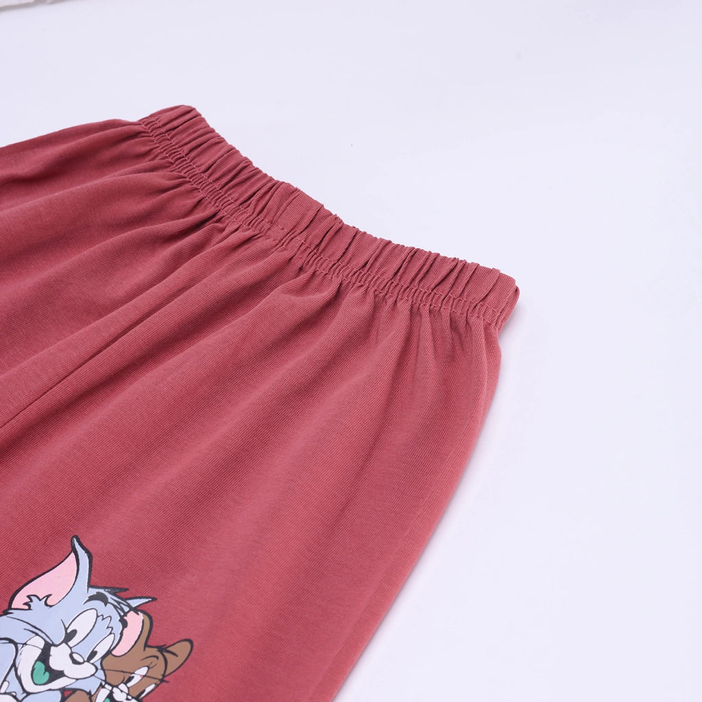 Boys Rust Tom And Jerry Graphic Short Sleeve T-Shirt With Shorts Sets 2 pc. Sets