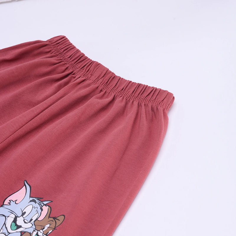 Boys Rust Tom And Jerry Graphic Short Sleeve T-Shirt With Shorts Sets 2 pc. Sets