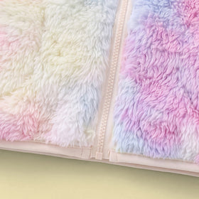 Girls Multicolor Fleece Tie & Dye Sleeveless Jacket Coats & Jackets