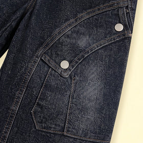 Boys Dark Grey Denim Cargo Shorts Cargo Shorts