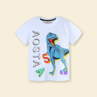 Boys Dinosaur Print Short Sleeves T-Shirt Tshirts   