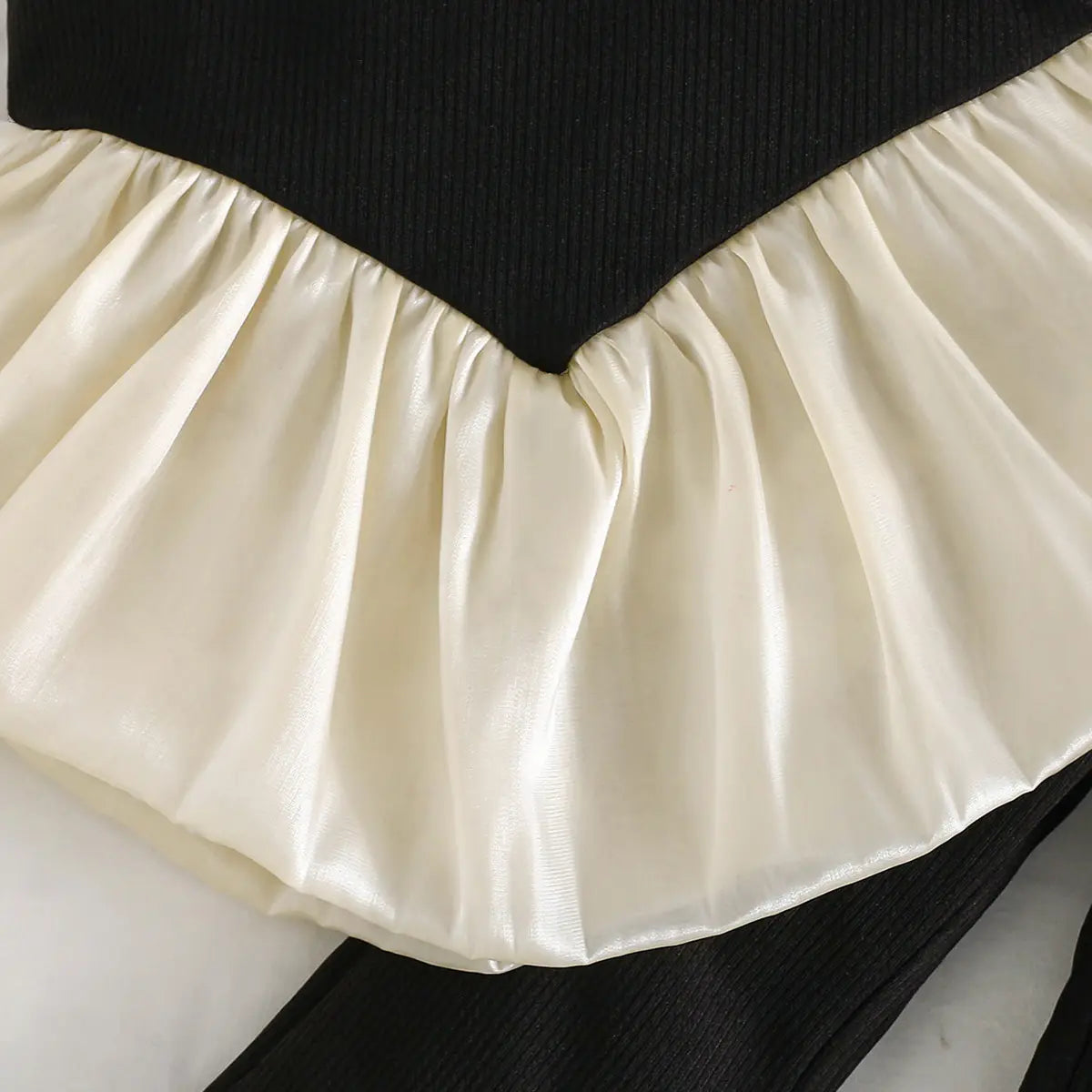 Girls Black Sleeveless Bow Applique Frill Top With Ribbed Pants Sets 2 pc. Sets