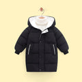Boys Black Solid Puffer Hooded Down Jacket Coats & Jackets Black 2-3 Y