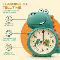 Dinosaur Wall Clock for Kids Room - 3D Cartoon Analog Clock for Boys and Girls Bedroom Trending Accessories