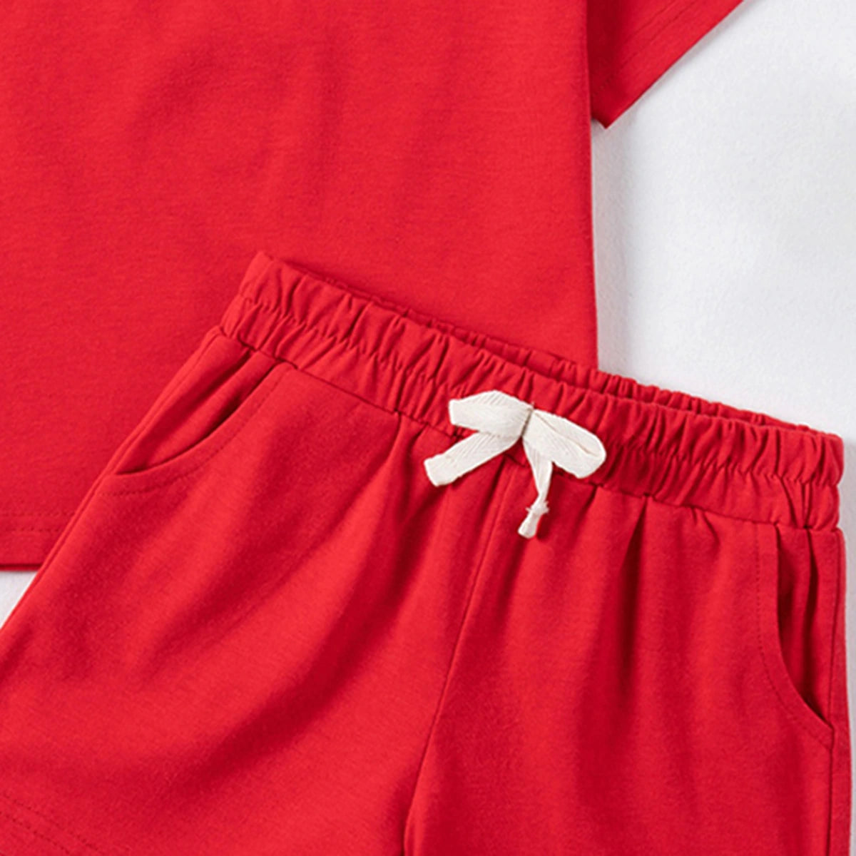 Boys Red Short Sleeves T-Shirt With Shorts Co-ord Sets Sets