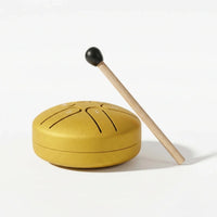 Kids Green Steel Tongue Musical Drum with Mallet Trending Accessories Yellow Onesize