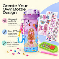 KolorFish DIY Style 600ml Water Bottle for Kids, Age 2 Years Plus - Sipper Bottle Trending Accessories