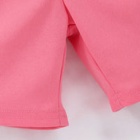 Girls Peach Short Sleeve Square Neck Top With Shorts Set 2 pc. Sets
