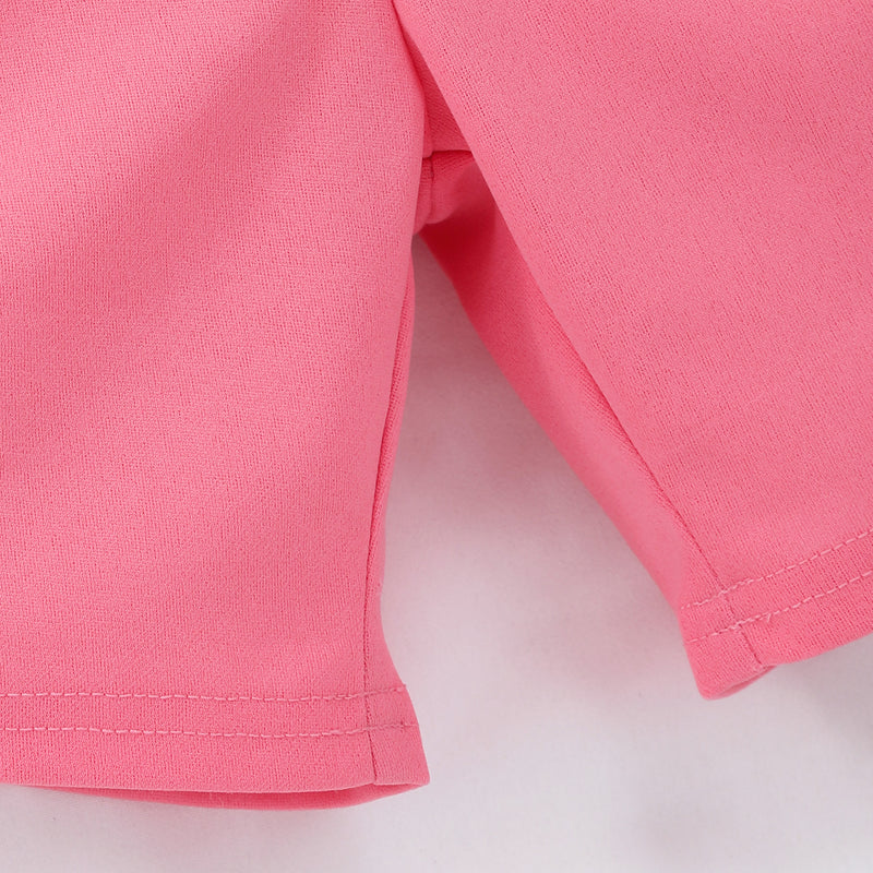Girls Peach Short Sleeve Square Neck Top With Shorts Set 2 pc. Sets