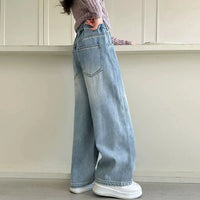 Girls Light Blue Straight Fit Denim Pants Pants