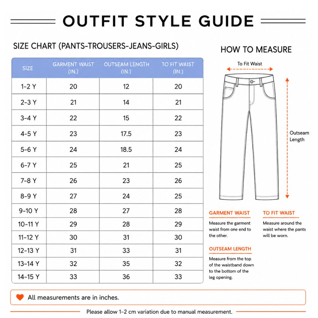 Girls Blue Floral Embroidered Pants Pants