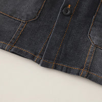 Boys Black Denim Short Sleeves Shirt & Shorts Co-ord Sets Sets