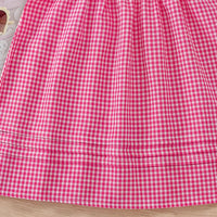 Girls Pink Embroidered Flutter Sleeve Dress Casual Dresses
