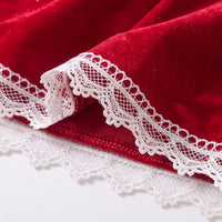 Girls Red Bow Applique Long Sleeve Fit & Flare Dress Casual Dresses