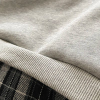 Boys Grey Checked Regular Sweatshirt With Denim Trouser Sets 2 pc. Sets