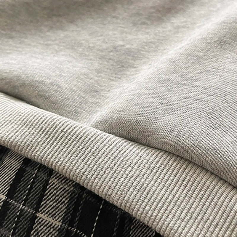 Boys Grey Checked Regular Sweatshirt With Denim Trouser Sets 2 pc. Sets
