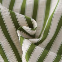 Boys Green Stripes Oversized Shirt With Denim Pants Set 2 pc. Sets