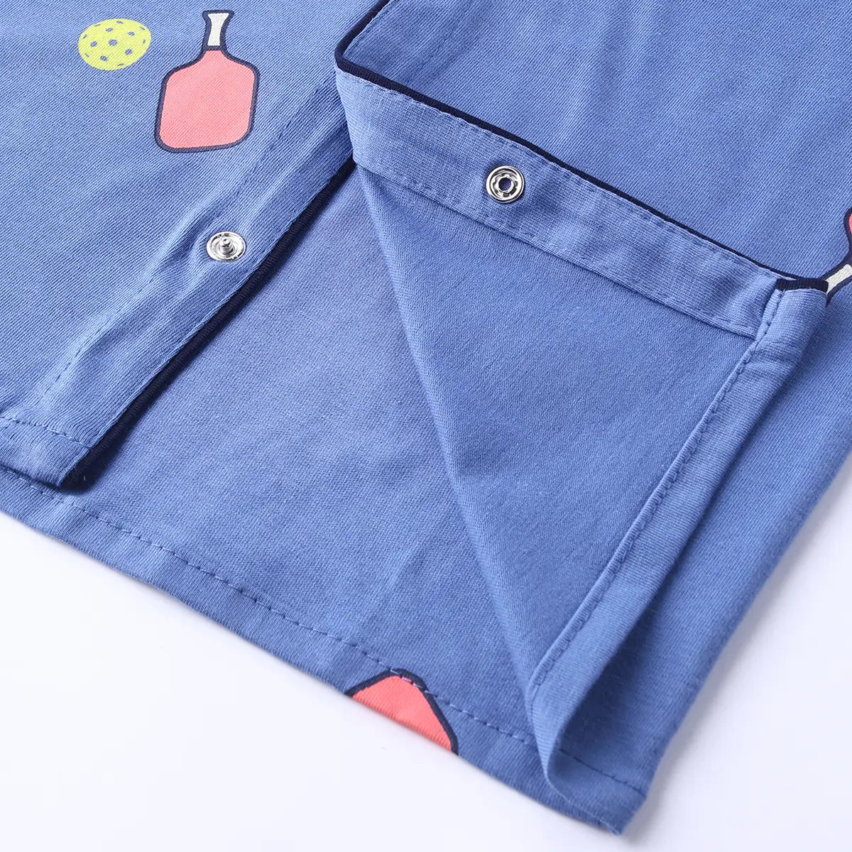 Girls Blue Printed Short Sleeve Shirt With Printed Pyjama Sets Sets