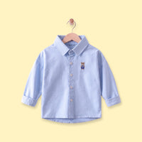 Boys Light Blue Embroidered Long Sleeve Shirt Shirts Light Blue 1-2 Y
