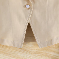 Girls Khaki Blazer With Knit Top & Pant Sets Sets