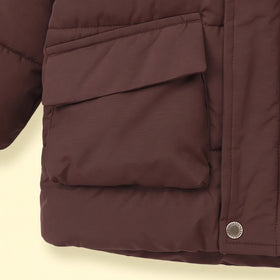 Boys Dark Brown Fur Hooded Puffer Jacket Coats & Jackets