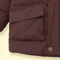 Boys Dark Brown Fur Hooded Puffer Jacket Coats & Jackets